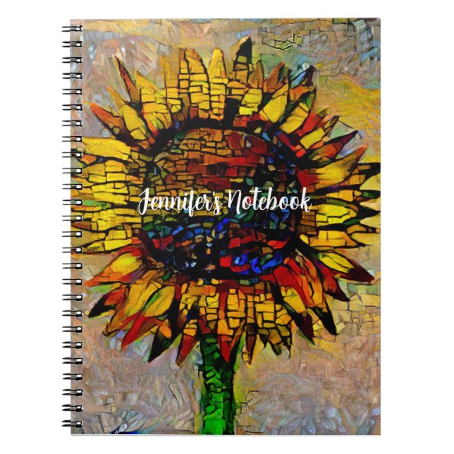 Carnet Jolie peinture Abstraite de tournesol (Devant)