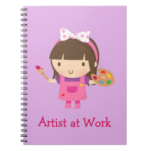 Carnet Jolie petite fille artiste peintre au travail