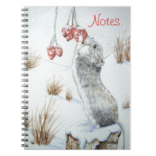Carnet Jolie photo de la neige de souris de la faune