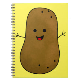 Carnet Jolie pomme de terre heureuse, fond jaune