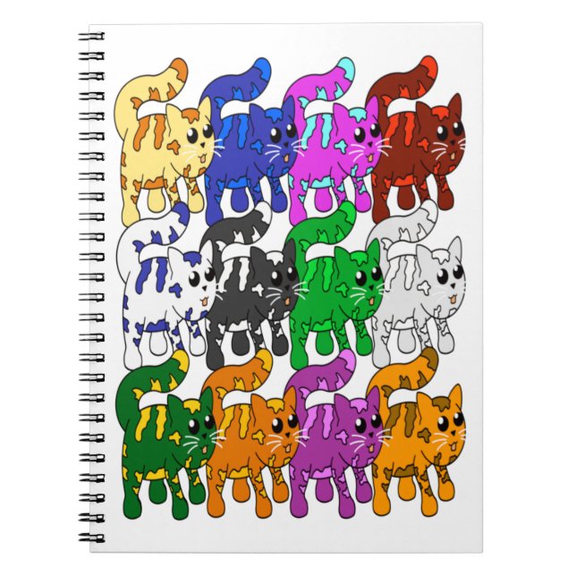 Carnet Jolie Xmas Kitten Chat Lignes Motif (Devant)