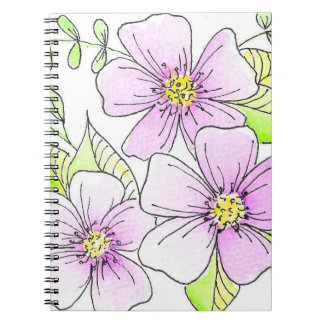 Carnet Jolies Fleurs Aquarelles Violettes