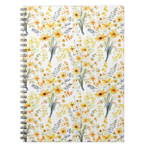 Carnet Jolies fleurs sauvages jaunes de printemps
