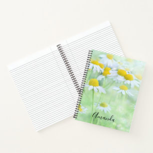 Carnet Jolies marguerites dans une photo de terrain