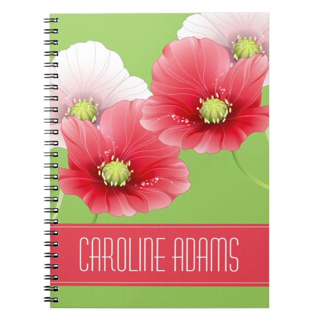 Carnet Jolies Poppies Floral Monogramme (Devant)
