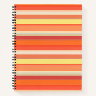 Carnet Jolies rayures orange rouge