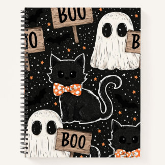 Carnet Jolis chats et fantômes effrayants pour une fête d