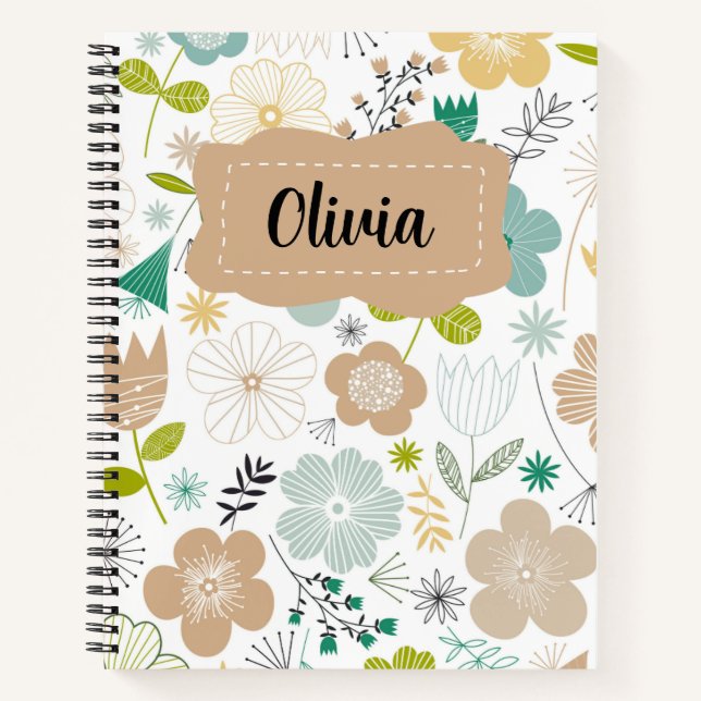 Carnet Jolis Enfants Fleuris Personnalisés (Devant)