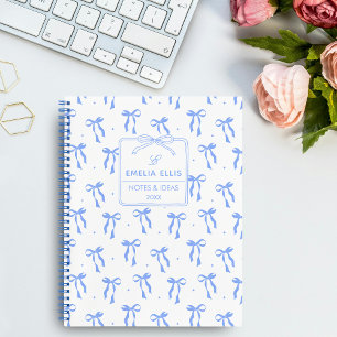 Carnet Jolis noeuds papillon bleus et blancs coquettes Mo