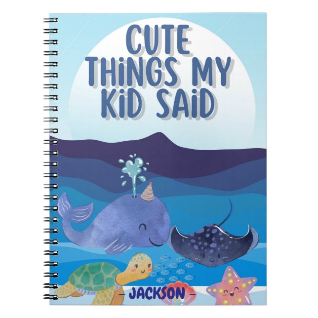 Carnet Jolis poissons de mer bleus Choses que mon enfant  (Devant)