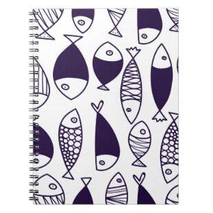 Carnet Jolis poissons. Fond pour enfants. Motif sans cout