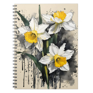 Carnet Jonquille - Fleurs aquarelle