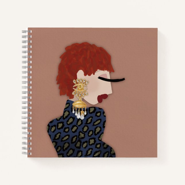 Carnet Josephine aux grandes boucles d'oreilles mode (Devant)