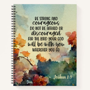Carnet Joshua 1:9 Soyez fort et courageux aquarelle