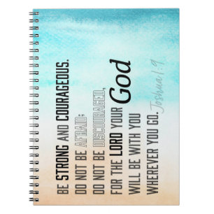 Carnet Josué 1:9 Bible Verse puissant et courageux