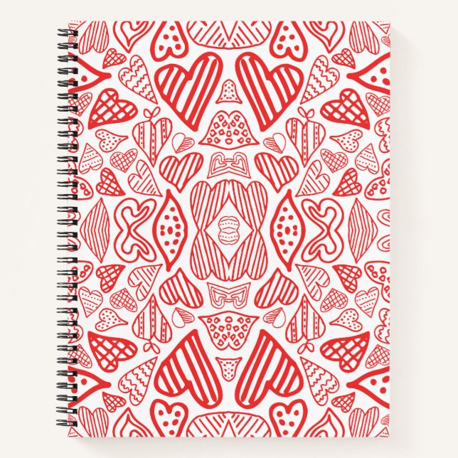 Carnet Jouer aux Coeurs rouges Motif - Amour et Romance (Devant)