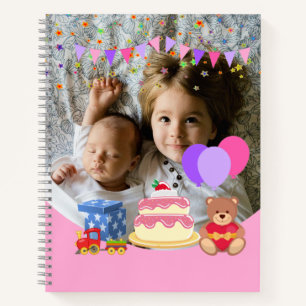 Carnet Jouets pour enfants roses mignonette Fête d'annive