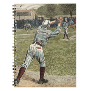 Carnet Joueur de baseball lancé à la deuxième base