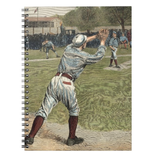 Carnet Joueur de baseball lancé à la deuxième base (Devant)