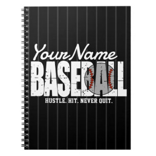 Carnet Joueur de baseball rétro ADD NOM Équipe rayée