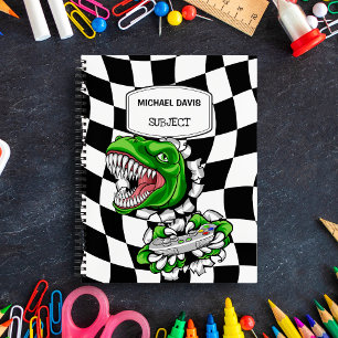 Carnet Joueur de dinosaure tenant une manette de jeux vid