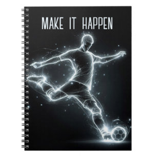 Carnet Joueur De Football Néon Avec Citation
