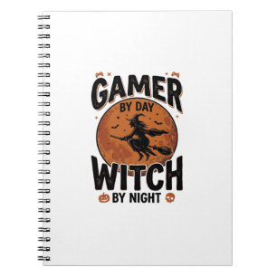 Carnet Joueur de jeu vidéo le jour, sorcière la nuit, con