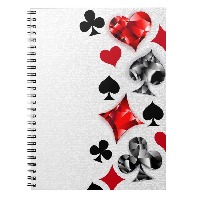 Carnet Joueur de poker Joueur de cartes de jouer costumes (Devant)