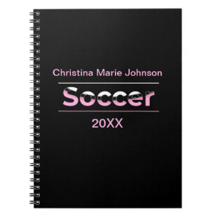 Carnet Joueur de soccer minimaliste Word Art - Arc
