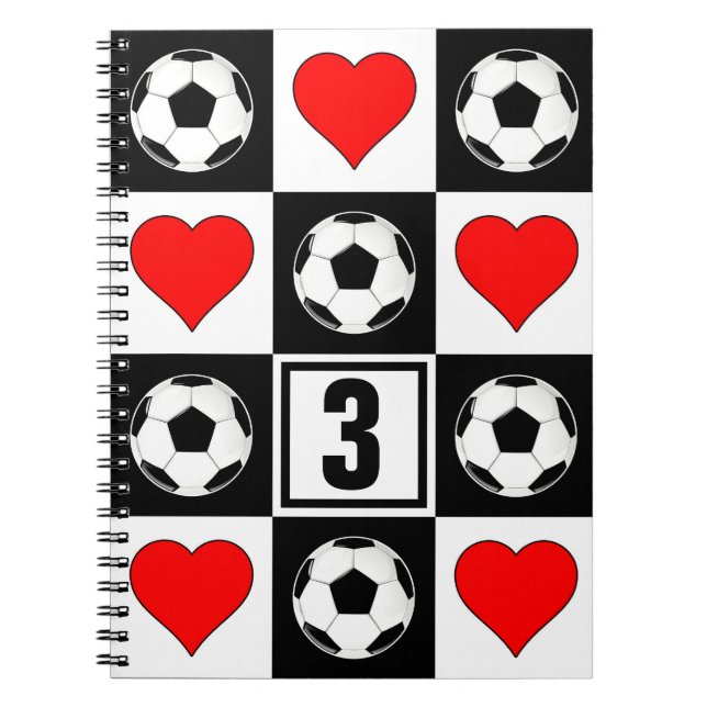 Carnet Joueur de soccer sur mesure Jeu de contrôle numéro (Devant)