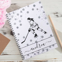 Carnet Joueuse de l'équipe de hockey sur glace Nom de la 