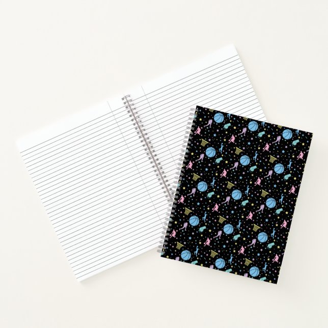 Carnet Joueuses de basket-ball - Motif d'étoiles (Intérieur)