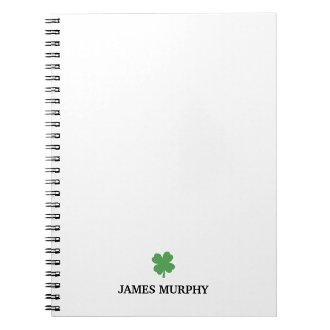 Carnet Jour de la Saint Patrick Shamrock personnalisé (Devant)