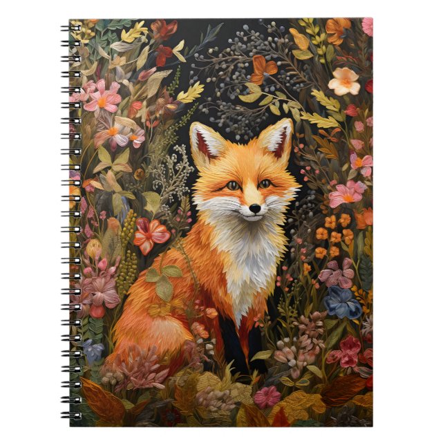 Carnet & Journal brodé Fox (Devant)