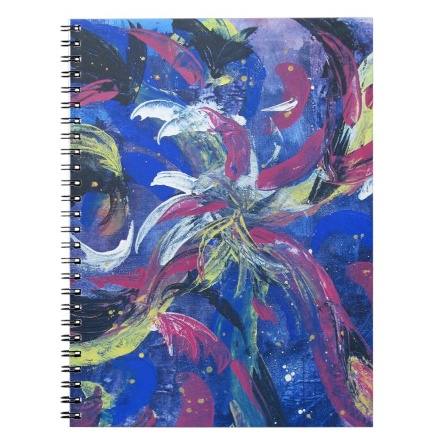 Carnet Journal Cahier Feux d'Artifice Abstraits Bl (Devant)