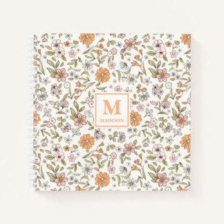 Carnet Journal Monogramme Fleur Sauvage
