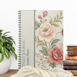 Carnet Journal/Plannificateur Personnalisé Floral