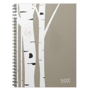 Carnet Journalier en Bois de Bouleau Rustique avec