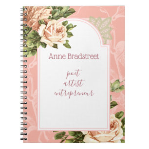 Carnet Journalisation de Rose Vintage Blush personnalisée