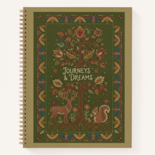 Carnet Journeys & Dreams Broderie Cerf et Écureuil Art