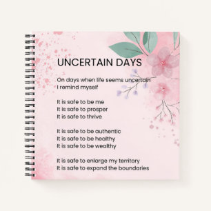 Carnet Jours incertains - Hope Courage Encouragement Poem