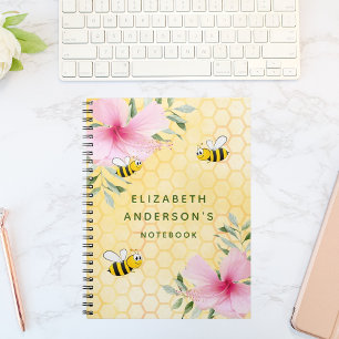Carnet Joyeuse bourde abeilles jaune nid d'abeille été pe