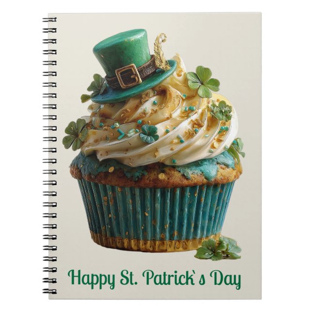 Carnet Joyeuse Saint-Patrick Cupcake Chanceux (Devant)