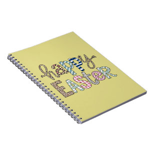 Carnet Joyeuses Pâques Lapin Floral Mignon Printemps Léop