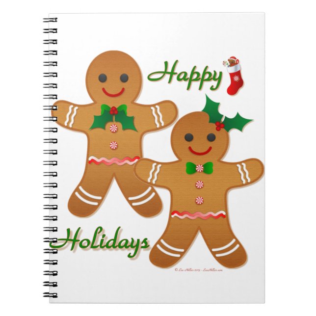 Carnet Joyeuses vacances Gingerbread Homme garçon fille (Devant)
