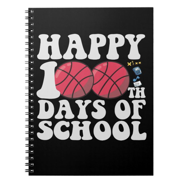 Carnet Joyeux 100E Jours De Basketball Scolaire Amateurs  (Devant)