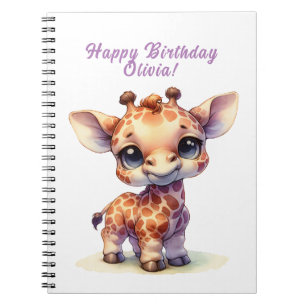 Carnet Joyeux anniversaire girafe mignon