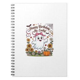 Carnet Joyeux Anniversaire Mme Emily Halloween Fantôme Ci