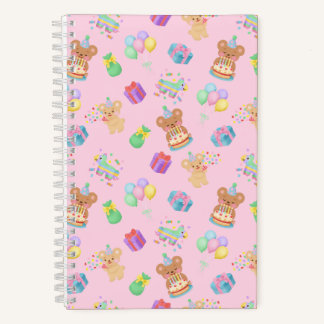 Carnet Joyeux Anniversaire Ours en Rose