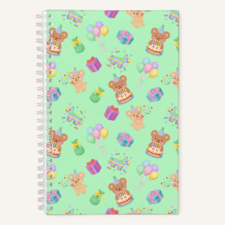 Carnet Joyeux Anniversaire Ours en Teddy Menthe